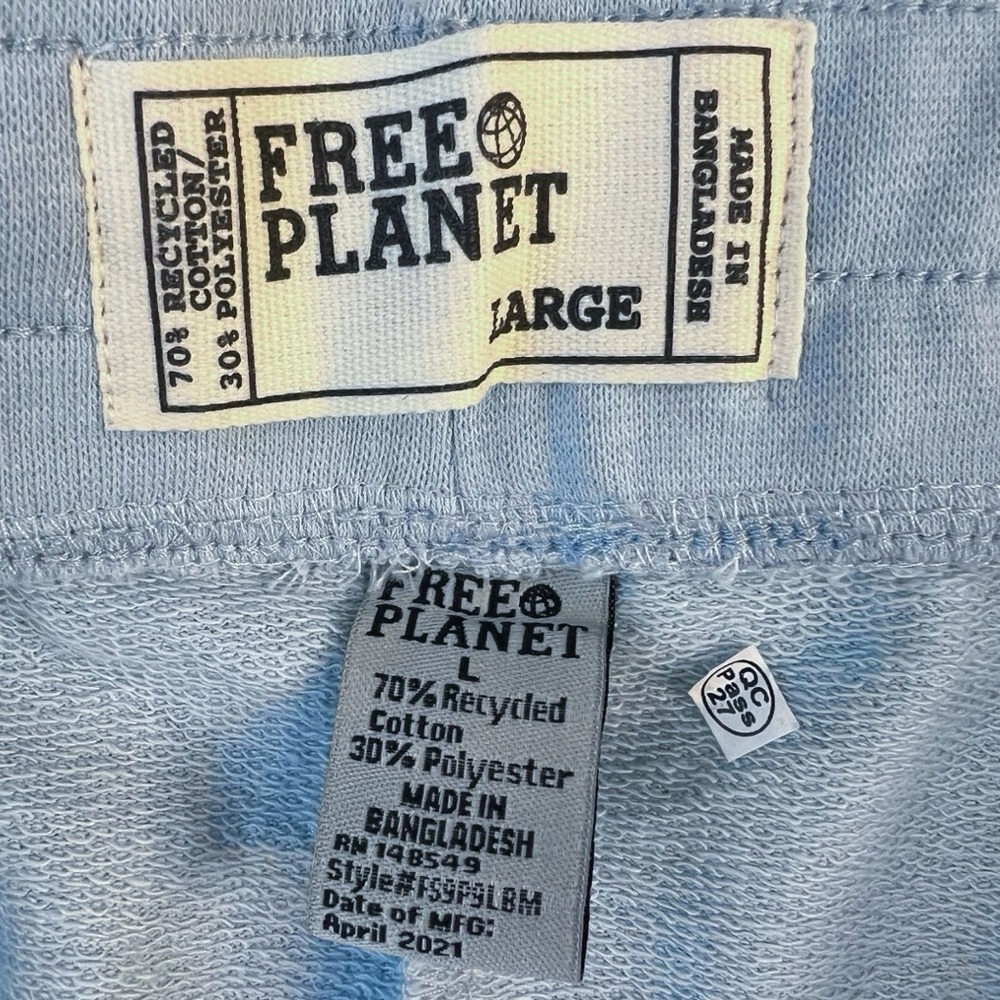 Free Planet Light Blue Marled Lounge Shorts Men’s Large NWT Eco Cotton - Picture 9 of 12